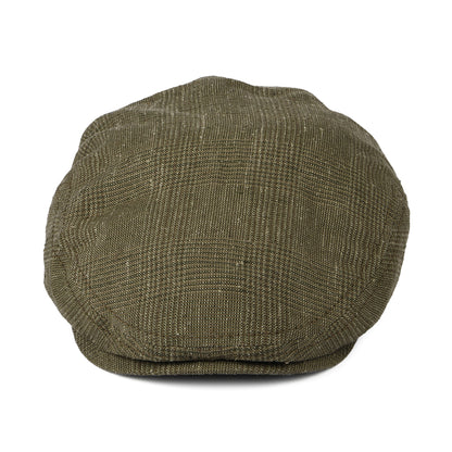 Gorra plana Kent de lino-seda Príncipe de Gales de Stetson - Verde Oliva