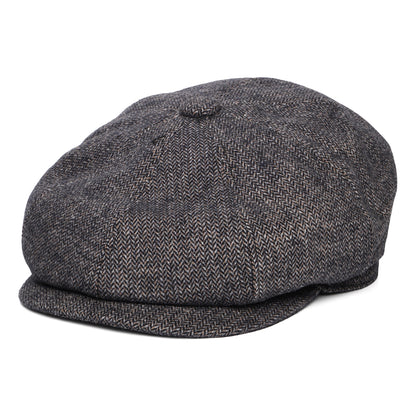 Gorra Newsboy Cassell de mezcla de lana diseño de espiga de Bailey - Azul Marino