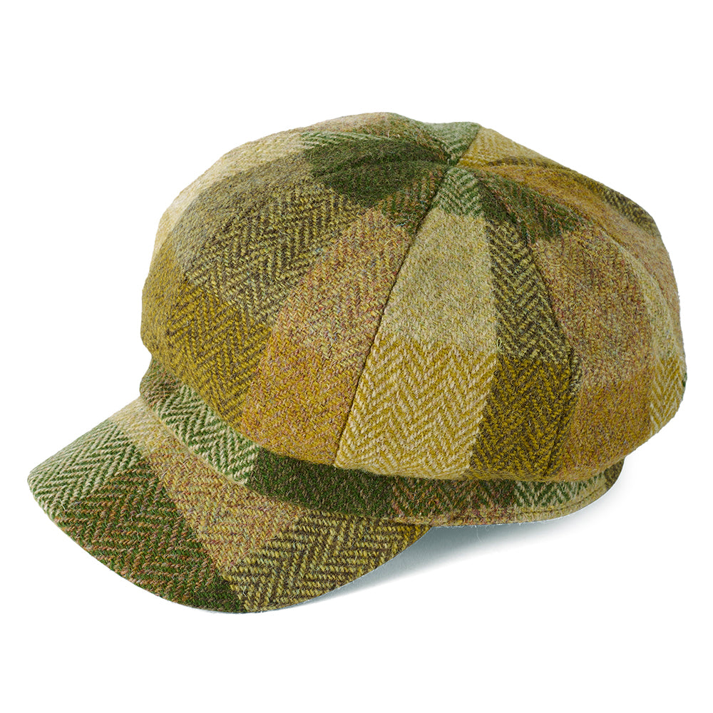 Gorra Baker Boy mujeres Gabby de Tweed Harris de Failsworth - Verde Musgo-Multi