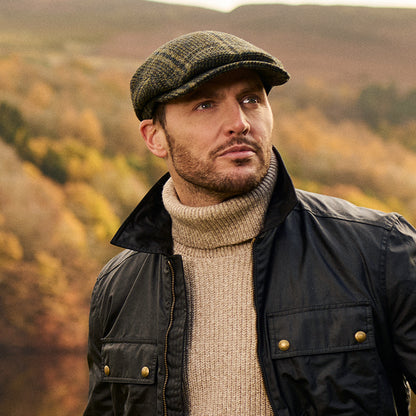 Gorra plana Finsbay con visera elongada de Harris Tweed de Failsworth - Bosque