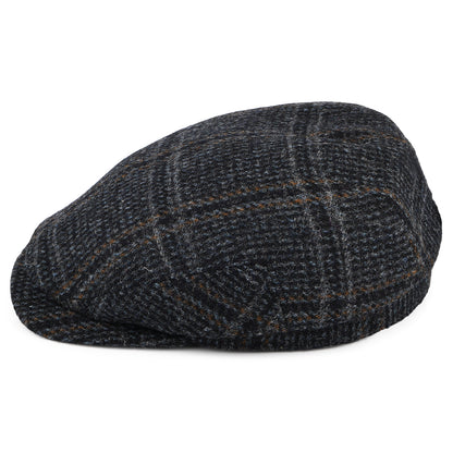 Gorra plana Finsbay con visera elongada de Harris Tweed de Failsworth - Azul Marino