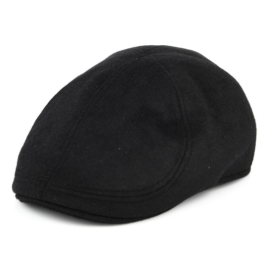 Gorra plana Porto Ornitorrinco de mezcla de lana cepillada de Failsworth - Negro