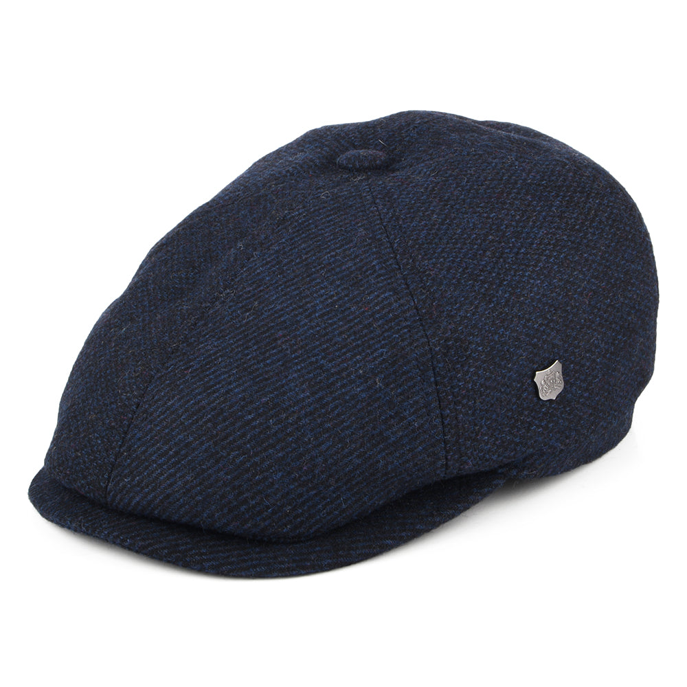 Gorra Newsboy Hudson Mix de mezcla de lana de Failsworth - Azul Marino