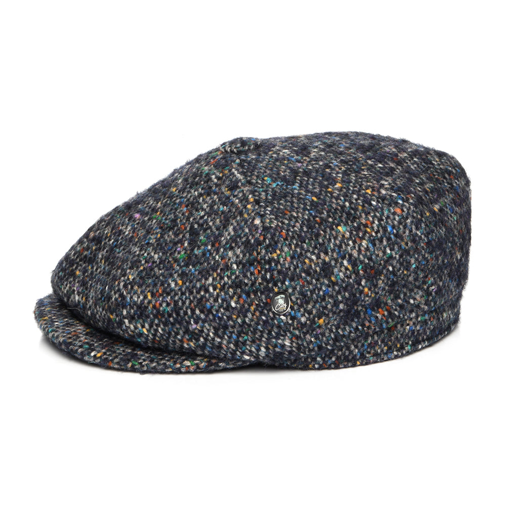 Gorra Newsboy ajuste profundo de Tweed Donegal Mezcla de tonos de City Sport - Azul Marino-Multi