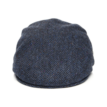 Gorra plana de Tweed Donegal diseño de espiga de City Sport - Azul Marino