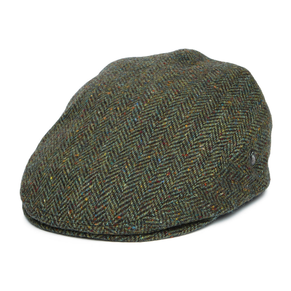 Gorra plana de Tweed Donegal diseño de espiga de City Sport - Bosque