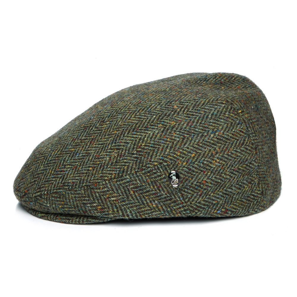 Gorra plana de Tweed Donegal diseño de espiga de City Sport - Bosque