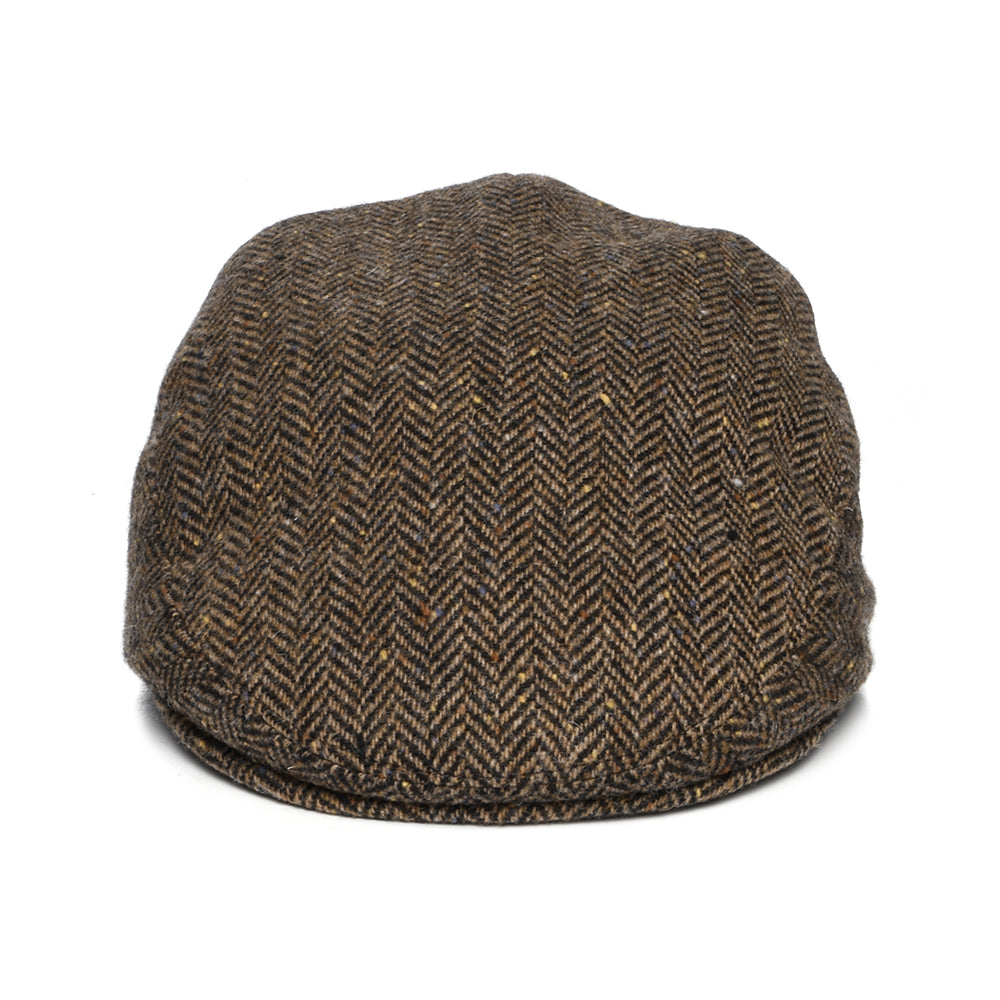 Gorra plana de Tweed Donegal diseño de espiga de City Sport - Marrón