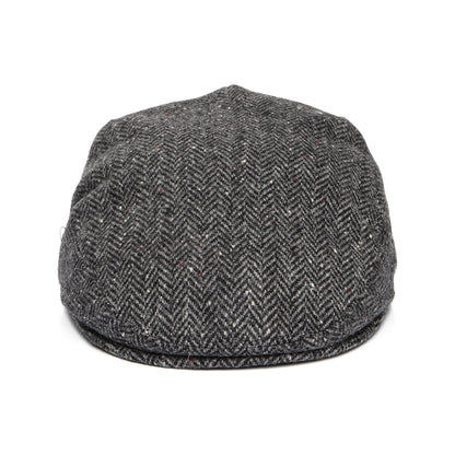 Gorra plana de Tweed Donegal diseño de espiga de City Sport - Gris-Negro