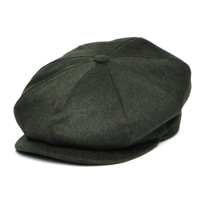 Gorra Newsboy ajuste profundo de loden wool de City Sport - Verde Oscuro