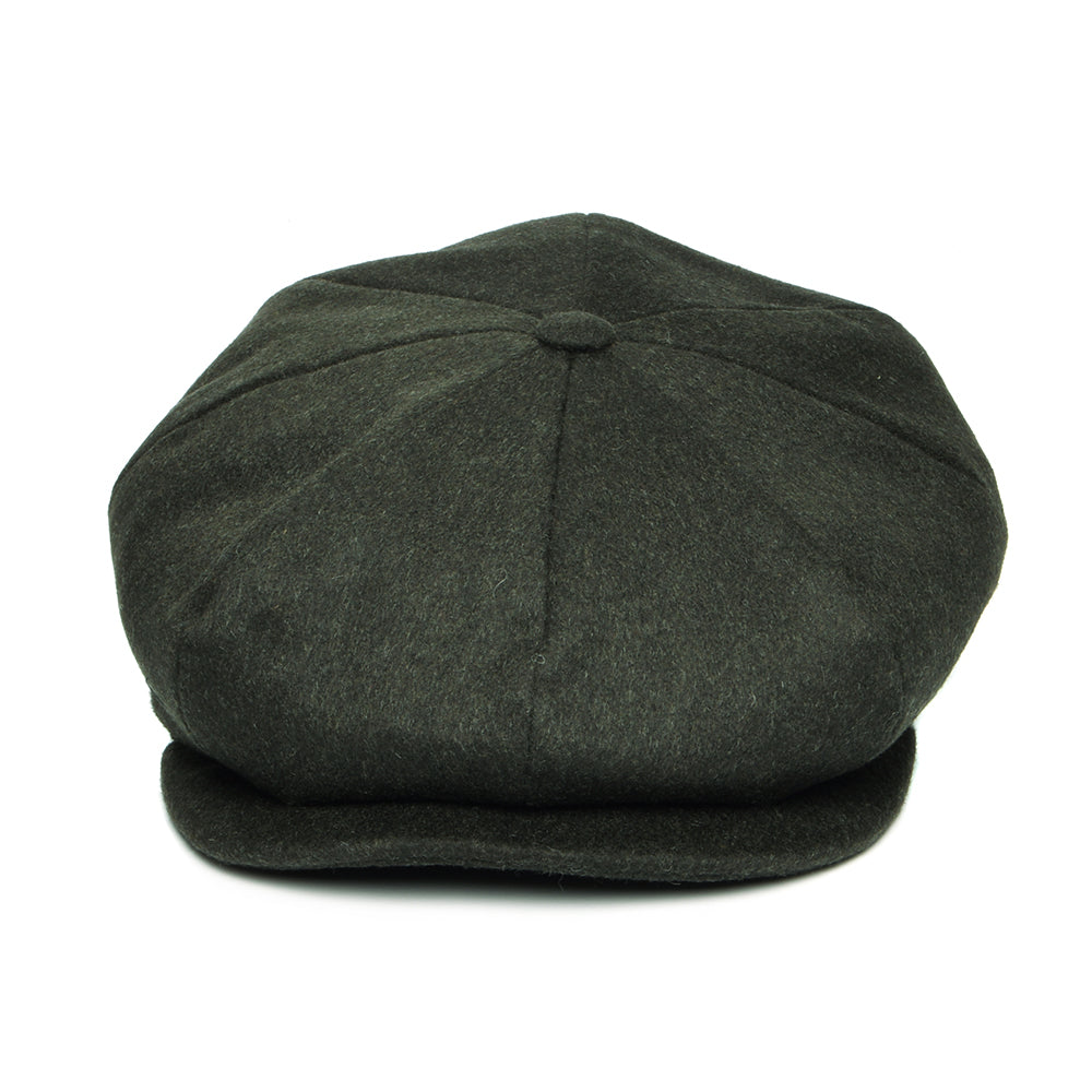 Gorra Newsboy ajuste profundo de loden wool de City Sport - Verde Oscuro