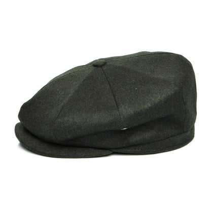 Gorra Newsboy ajuste profundo de loden wool de City Sport - Verde Oscuro