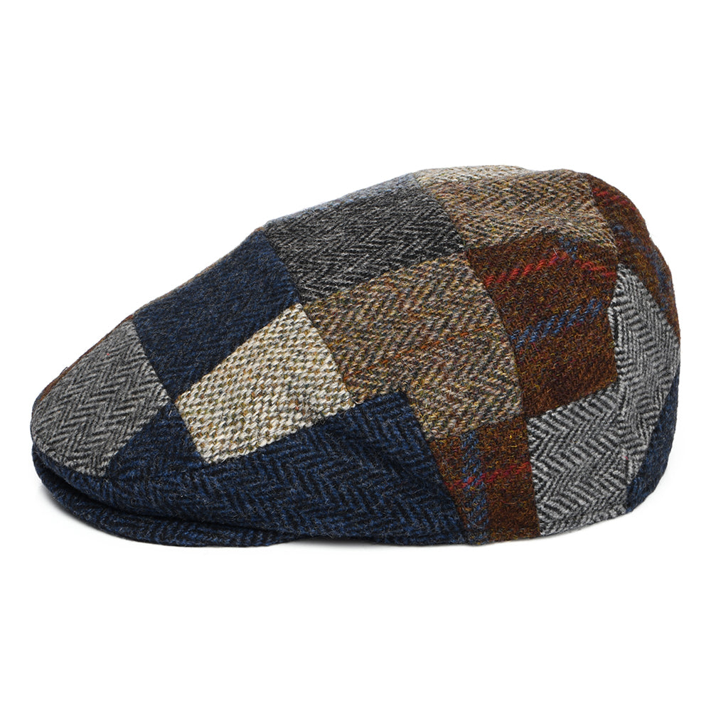 Gorra plana Cheshire de Harris Tweed de parches de Denton - Multicolor