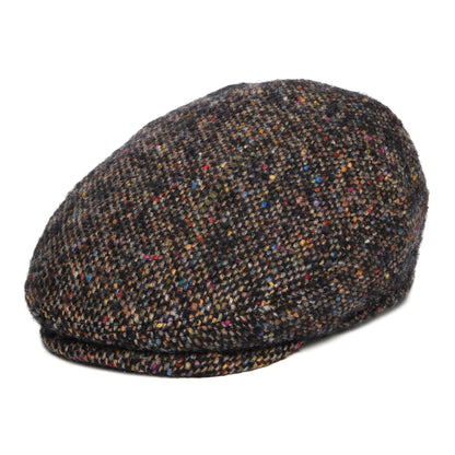 Gorra plana Driver de Tweed Donegal de Stetson - Negro-Multi