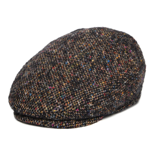 Gorra plana Driver de Tweed Donegal de Stetson - Negro-Multi