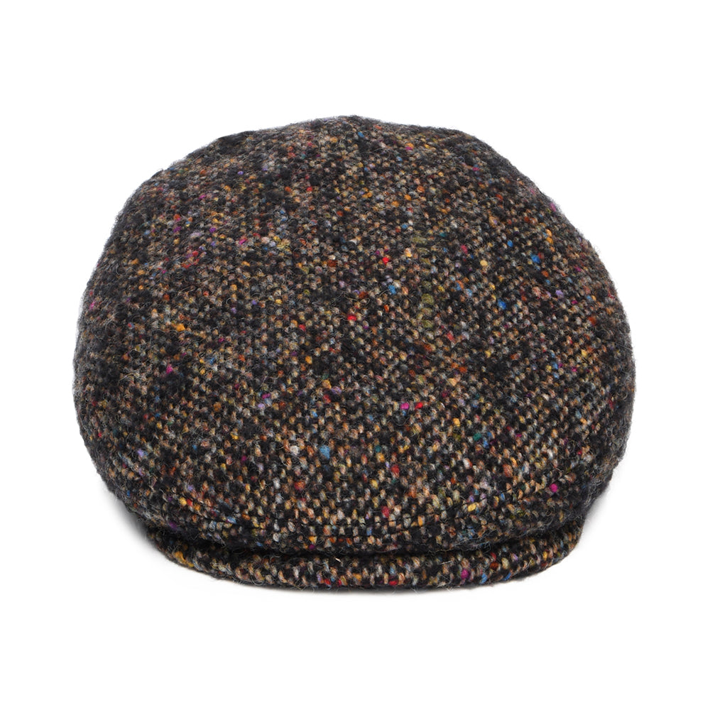 Gorra plana Driver de Tweed Donegal de Stetson - Negro-Multi