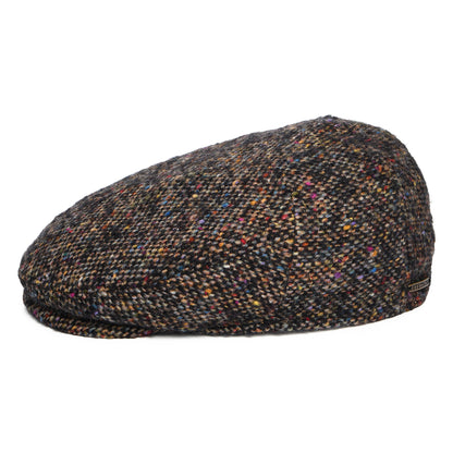 Gorra plana Driver de Tweed Donegal de Stetson - Negro-Multi