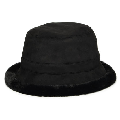 Sombrero de pescador reversible de piel sintética de Whiteley - Negro