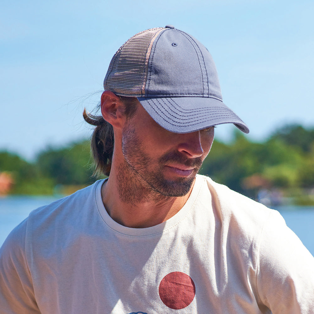 Gorra Trucker de algodón de Dorfman Pacific - Azul Marino