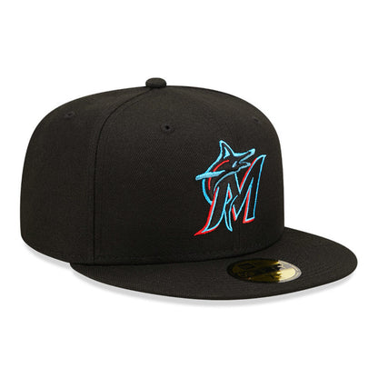 Gorra de béisbol 59FIFTY MLB On Field AC Perf Miami Marlins de New Era - Negro