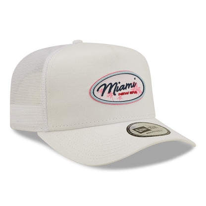 Gorra Trucker A-Frame Oval State Miami de New Era - Blanco