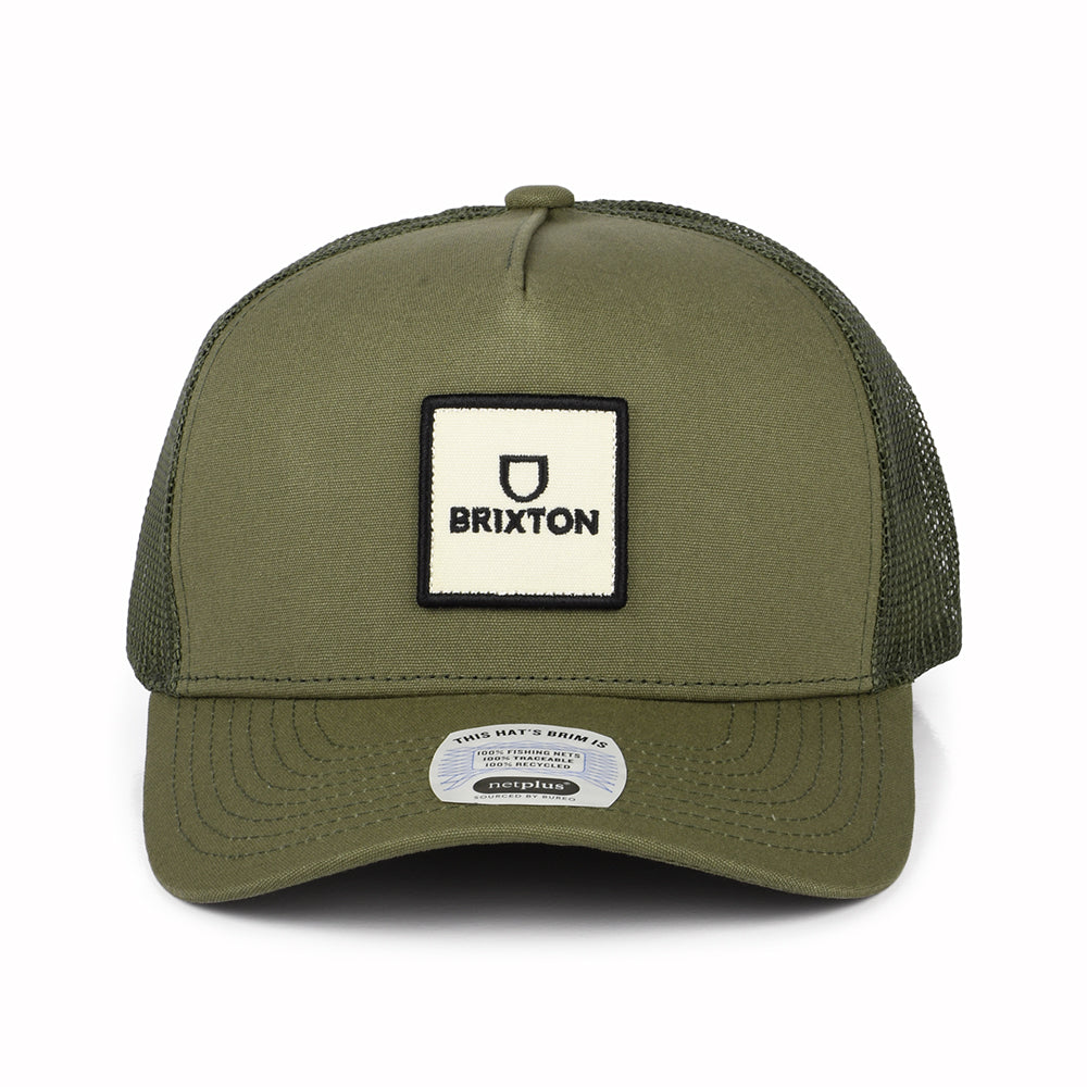 Gorra Trucker Alpha Block NetPlus MP de Brixton - Verde Oliva