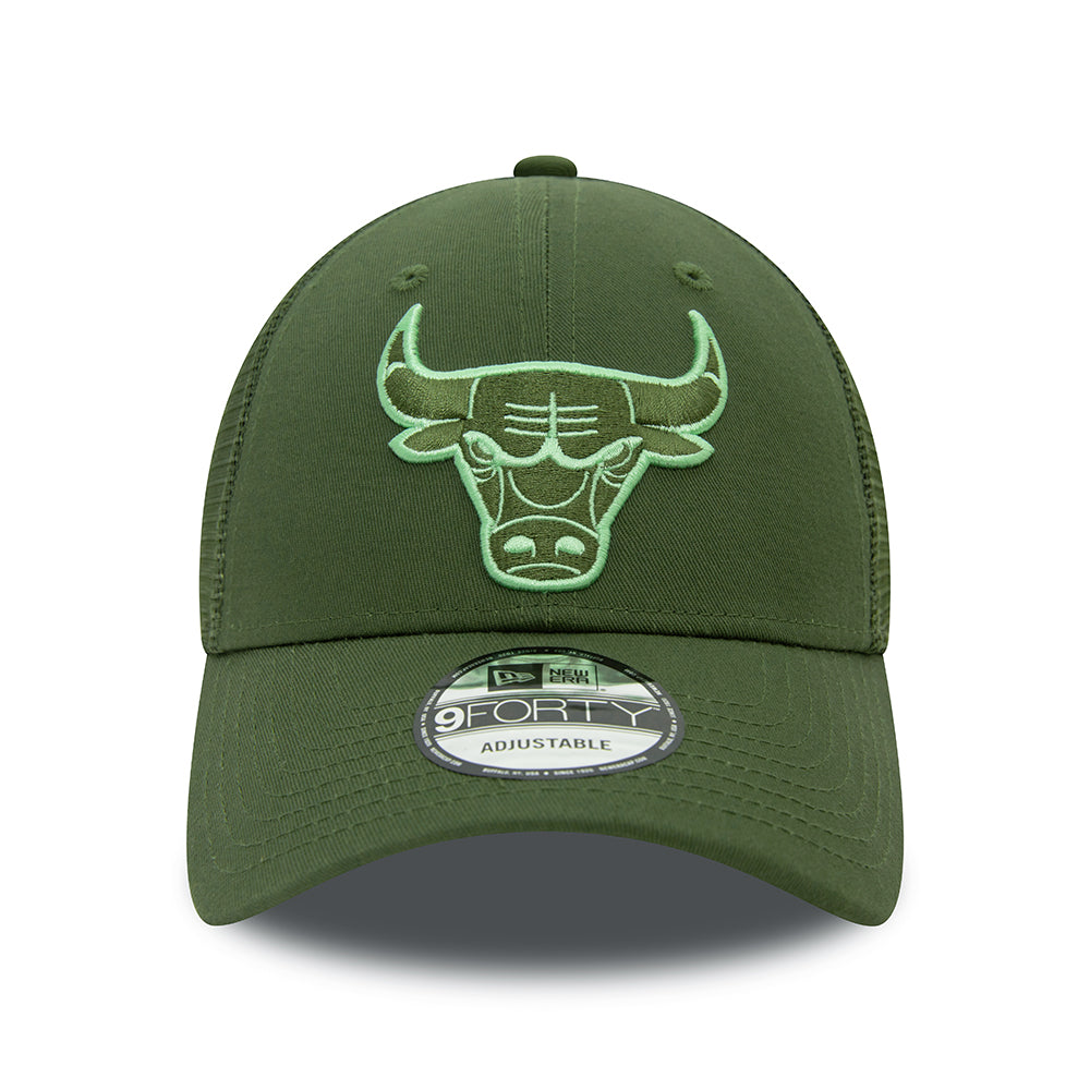 Gorra Trucker 9FORTY NBA Seasonal Chicago Bulls de New Era - Verde Oliva-Verde