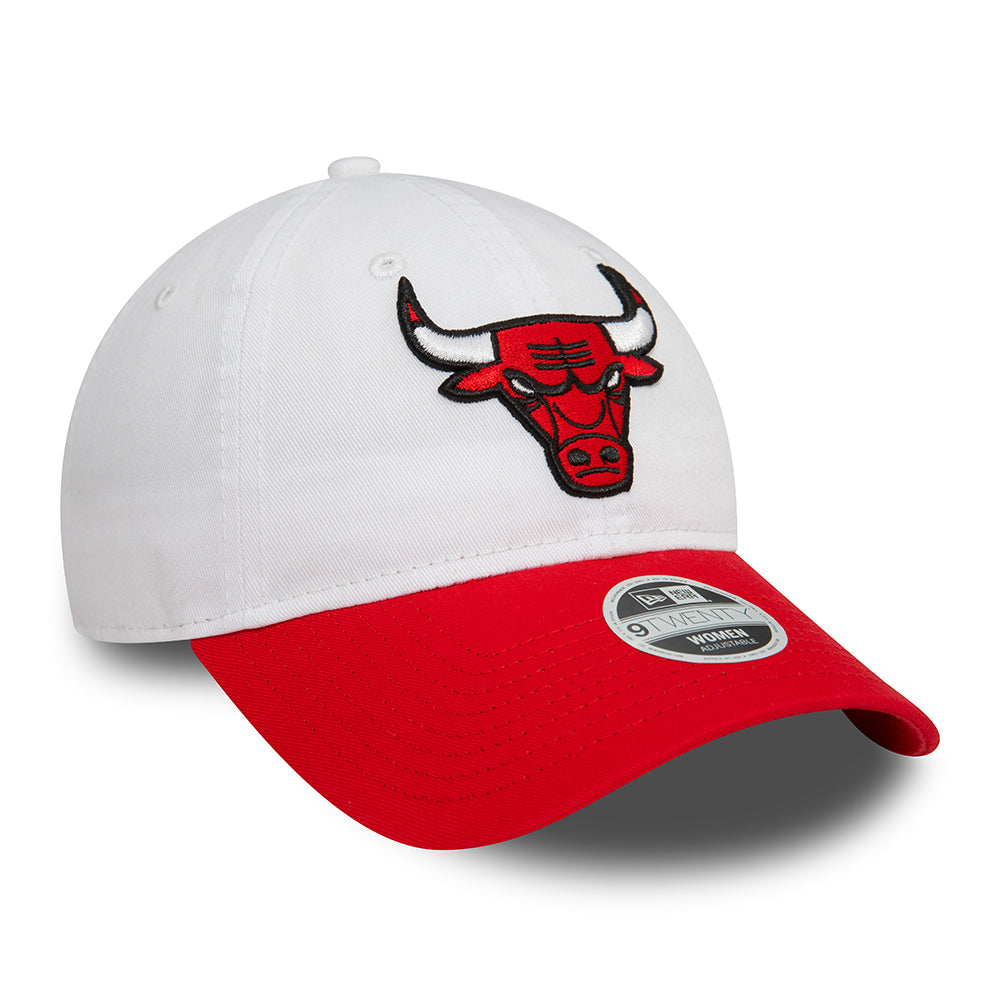 Gorra de béisbol 9TWENTY NBA White Crown Chicago Bulls de New Era - Blanco-Rojo