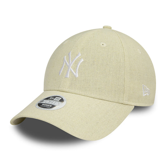 Gorra de béisbol 9FORTY MLB Linen New York Yankees para mujeres de New Era - Piedra-Blanco