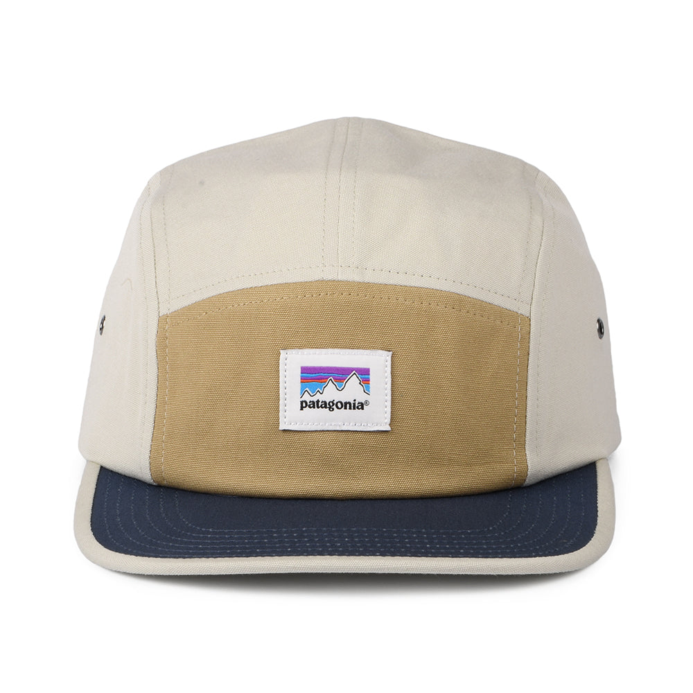 Gorra 5 paneles Graphic Maclure de algodón orgánico de Patagonia - Beige Arena-Azul