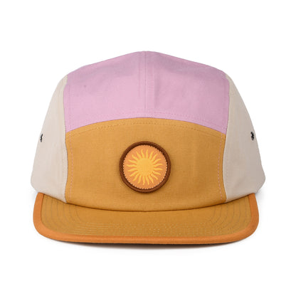 Gorra 5 paneles Spirited Sun Graphic Maclure de algodón orgánico de Patagonia - Mostaza-Malva-Beige Arena