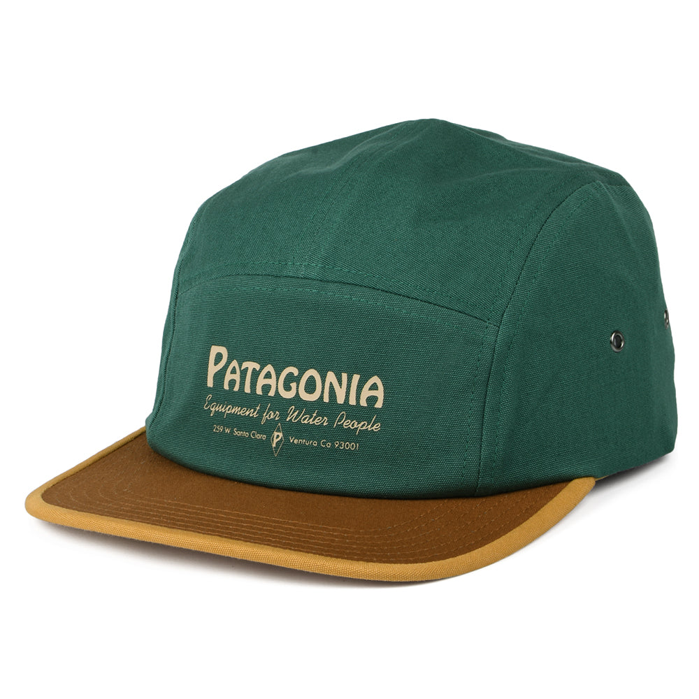 Gorra 5 paneles Gente de Agua Maclure de algodón orgánico de Patagonia - Verde-Mostaza