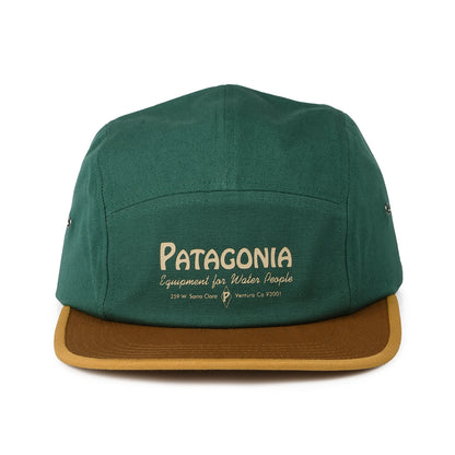 Gorra 5 paneles Gente de Agua Maclure de algodón orgánico de Patagonia - Verde-Mostaza