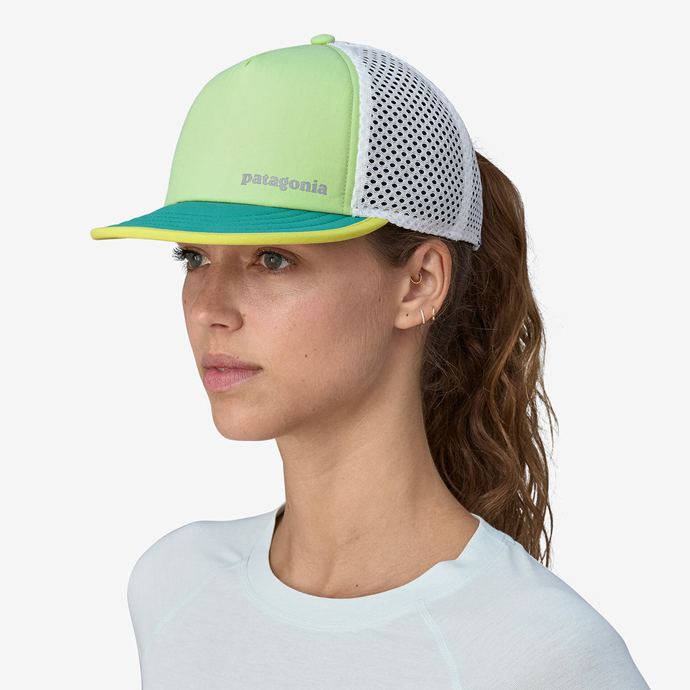 Gorra Trucker Duckbill Shorty reciclado de Patagonia - Menta-Verde Azulado-Blanco