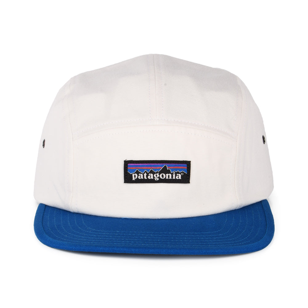 Gorra 5 paneles P-6 Label Maclure de algodón orgánico de Patagonia - Crema-Azul