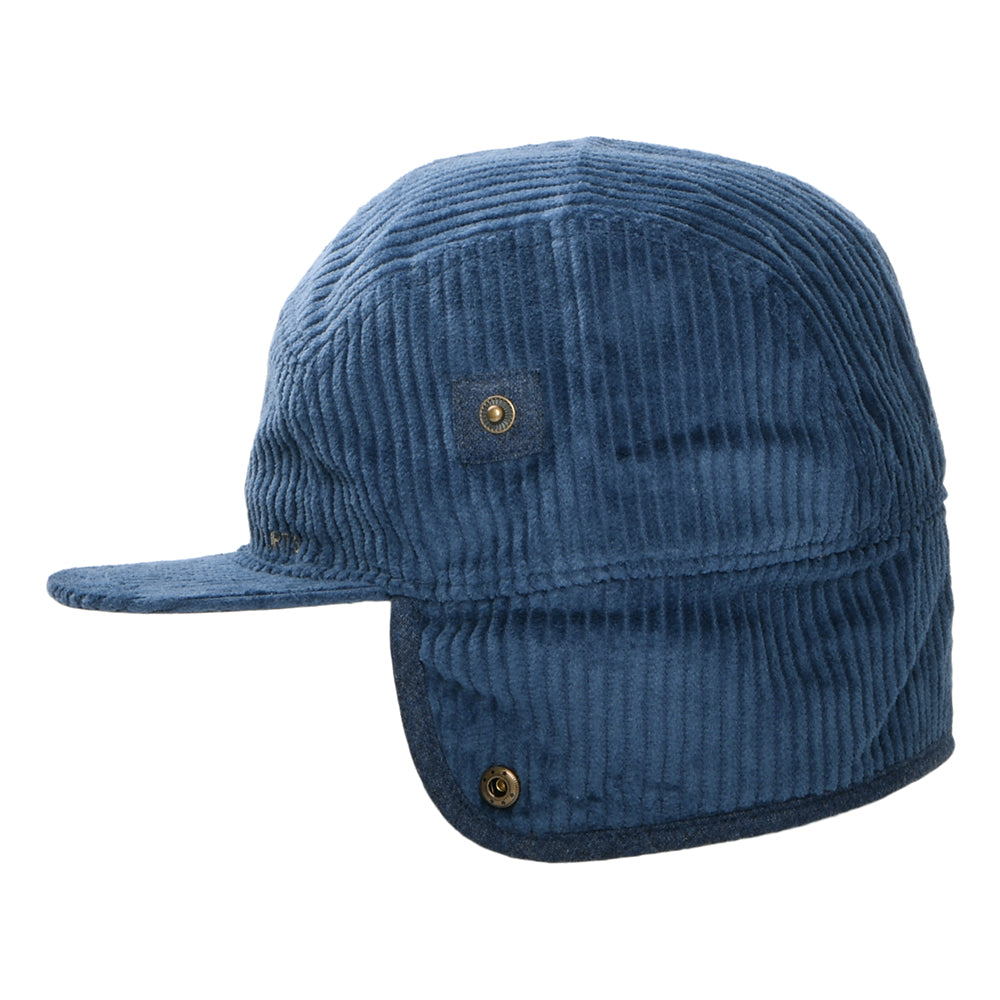 Gorra 5 paneles Rayner de pana con orejeras de Barts - Azul Marino