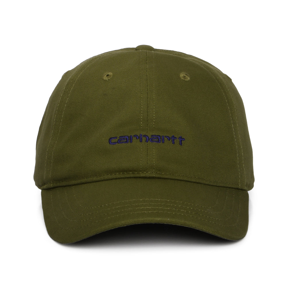 Gorra de béisbol Script de lienzo de algodón de Carhartt WIP - Verde Oliva