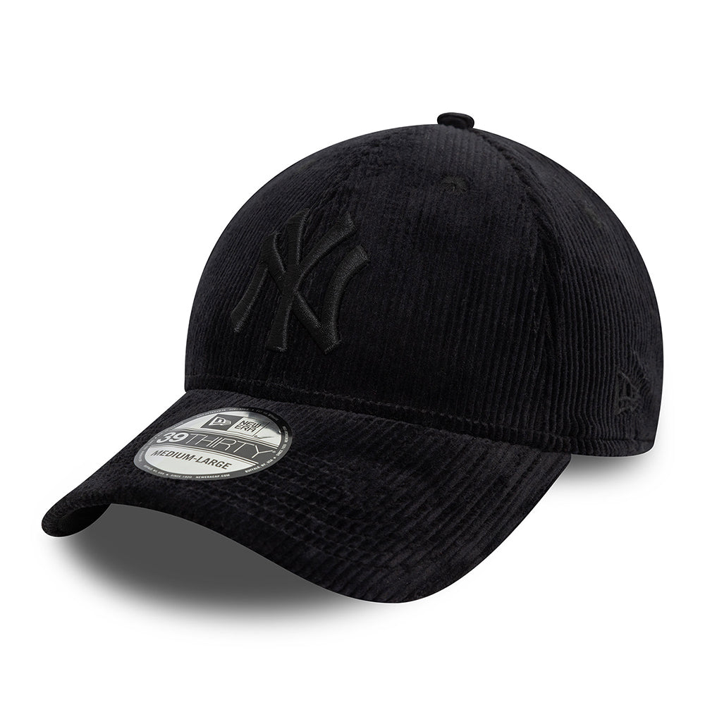 Gorra de béisbol 39THIRTY MLB Cord New York Yankee de New Era - Negro sobre Negro