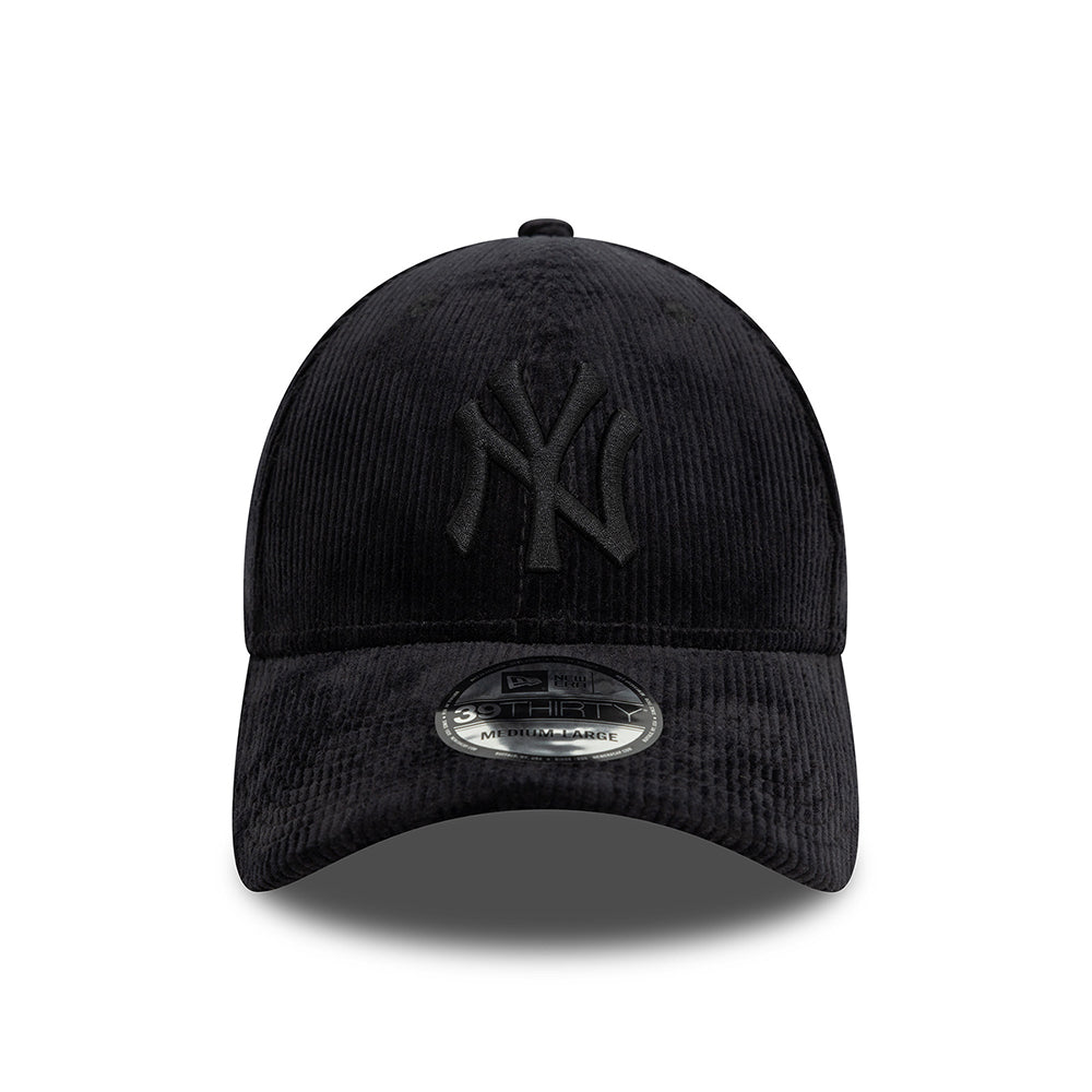 Gorra de béisbol 39THIRTY MLB Cord New York Yankee de New Era - Negro sobre Negro