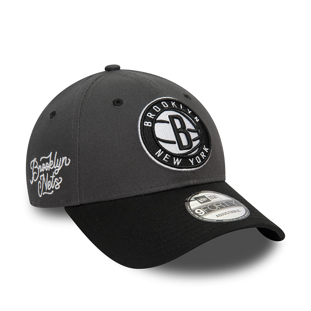 Gorra de béisbol 9FORTY NBA Side Patch Brooklyn Nets de New Era - Grafito-Negro