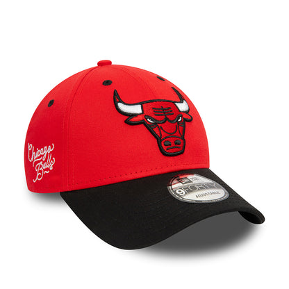 Gorra de béisbol 9FORTY NBA Side Patch Chicago Bulls de New Era - Rojo-Negro