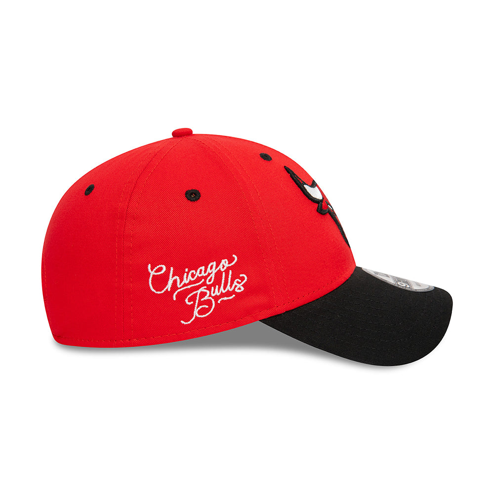 Gorra de béisbol 9FORTY NBA Side Patch Chicago Bulls de New Era - Rojo-Negro