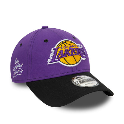 Gorra de béisbol 9FORTY NBA Side Patch L.A. Lakers de New Era - Morado-Negro