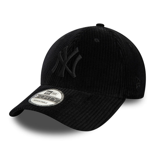 Gorra de béisbol 9FORTY MLB Cord New York Yankees de New Era - Negro sobre Negro