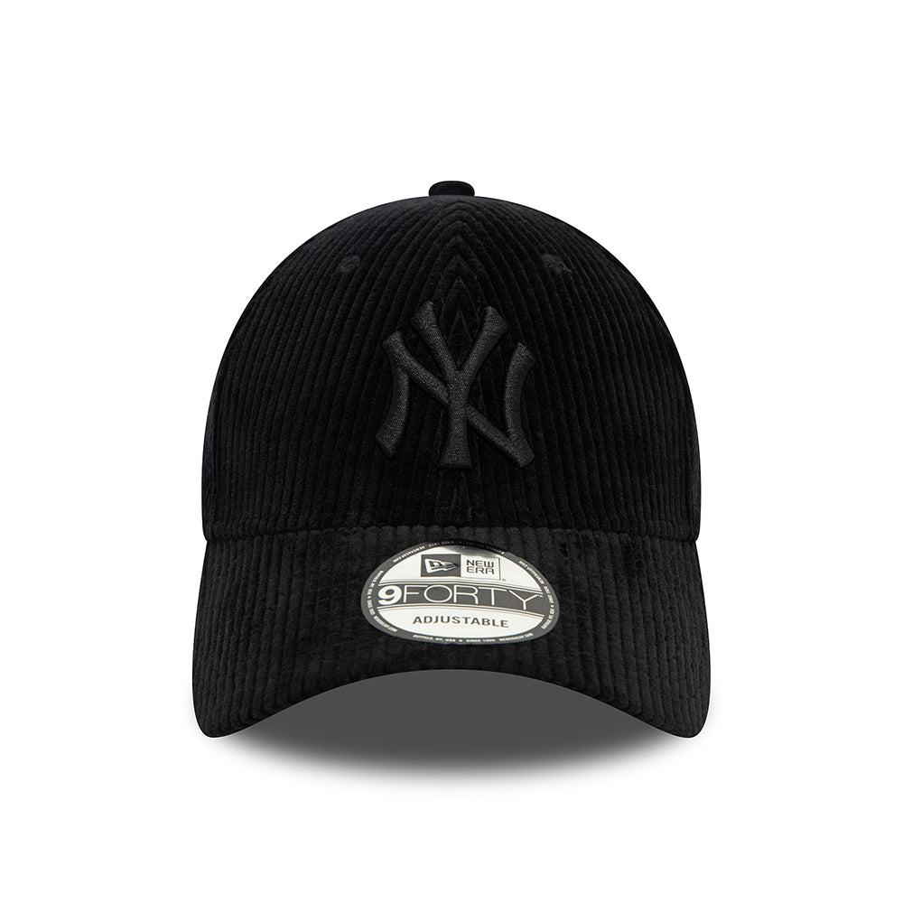 Gorra de béisbol 9FORTY MLB Cord New York Yankees de New Era - Negro sobre Negro