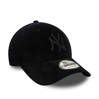 Gorra de béisbol 9FORTY MLB Cord New York Yankees de New Era - Negro sobre Negro