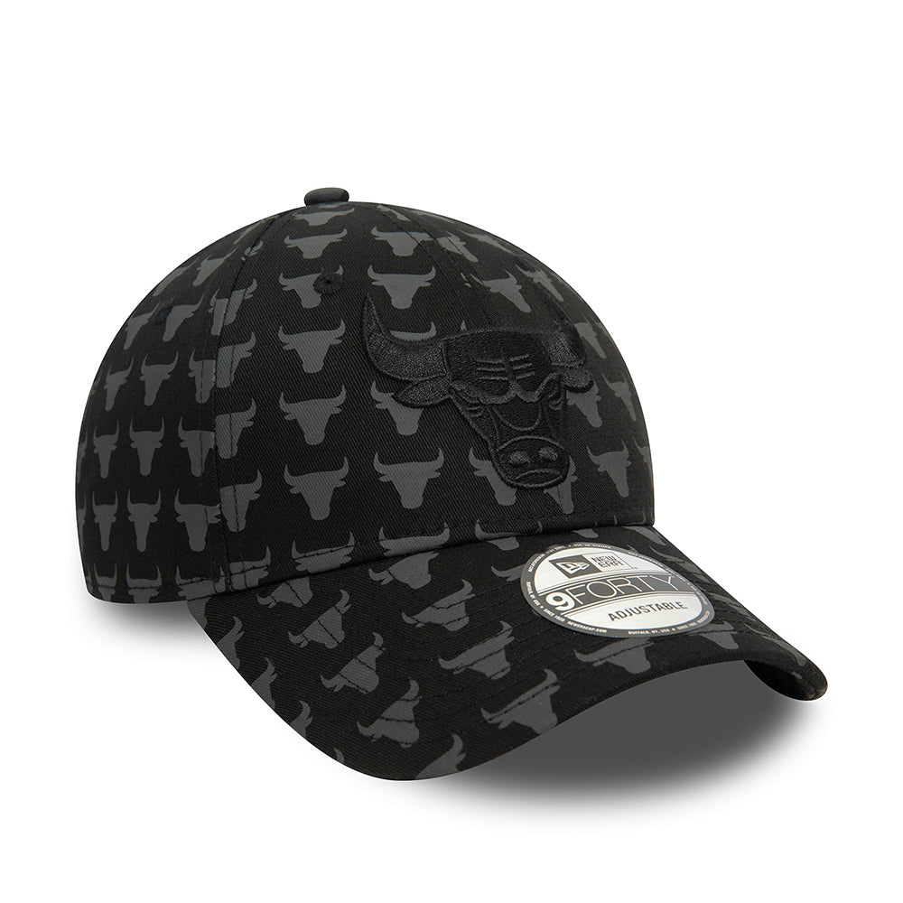 Gorra de béisbol 9FORTY NBA Monogram Chicago Bulls de New Era - Negro