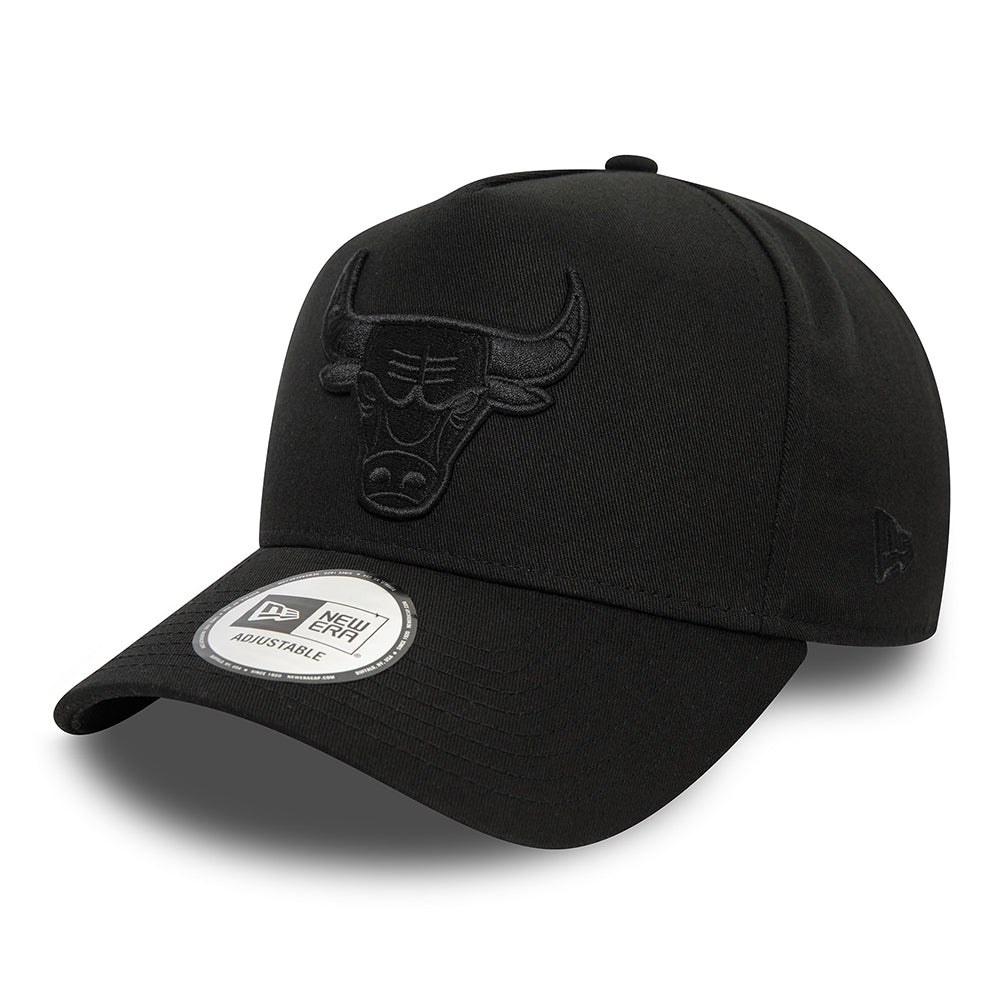 Gorra Snapback A-Frame NBA Monochrome Chicago Bulls de New Era - Negro sobre Negro