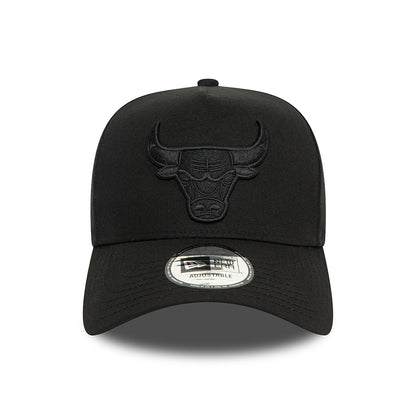 Gorra Snapback A-Frame NBA Monochrome Chicago Bulls de New Era - Negro sobre Negro