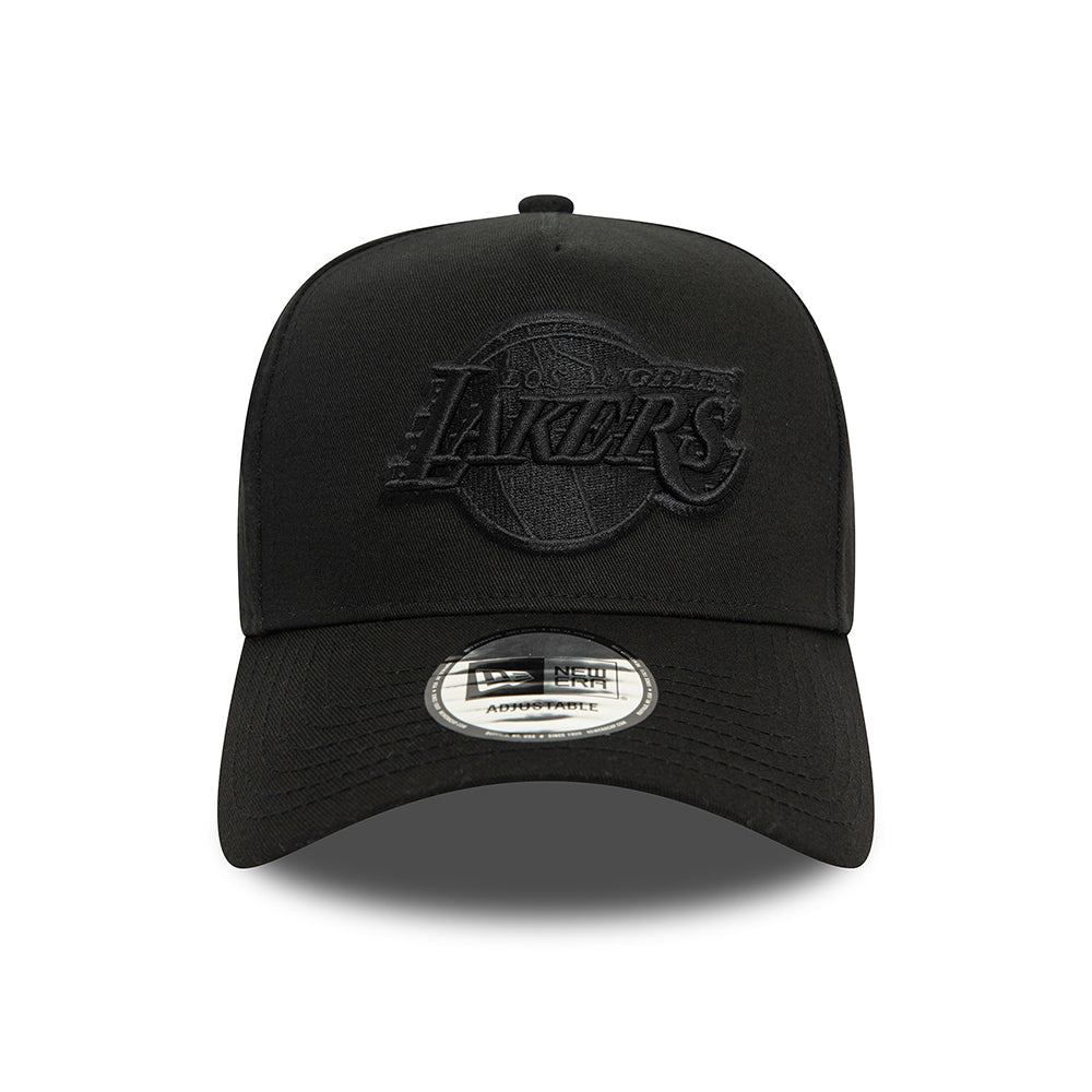 Gorra Snapback A-Frame NBA Monochrome L.A. Lakers de New Era - Negro sobre Negro